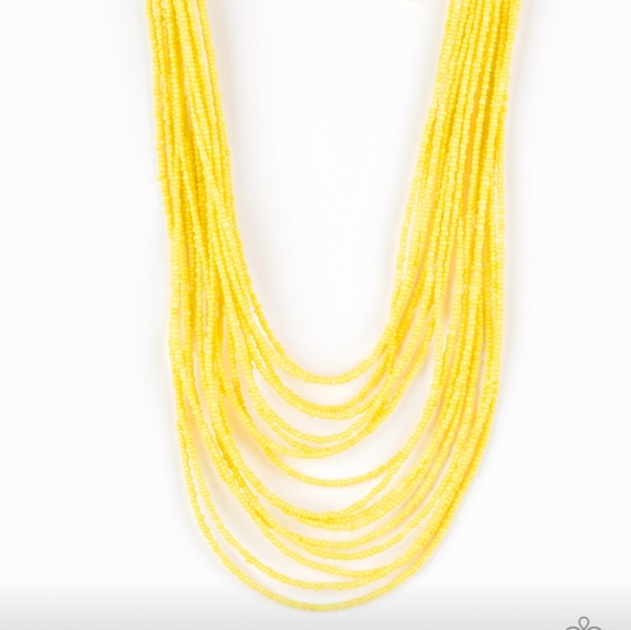 paparazzi Jewelry Peacefully Pacific Yellow Seed Bead Necklace
